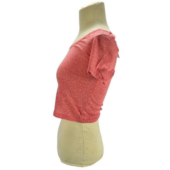 Bozzolo Kids Red Heather Crop Top L Short Sleeve Y2K StyleCasual Summer Breathab - Picture 2 of 6
